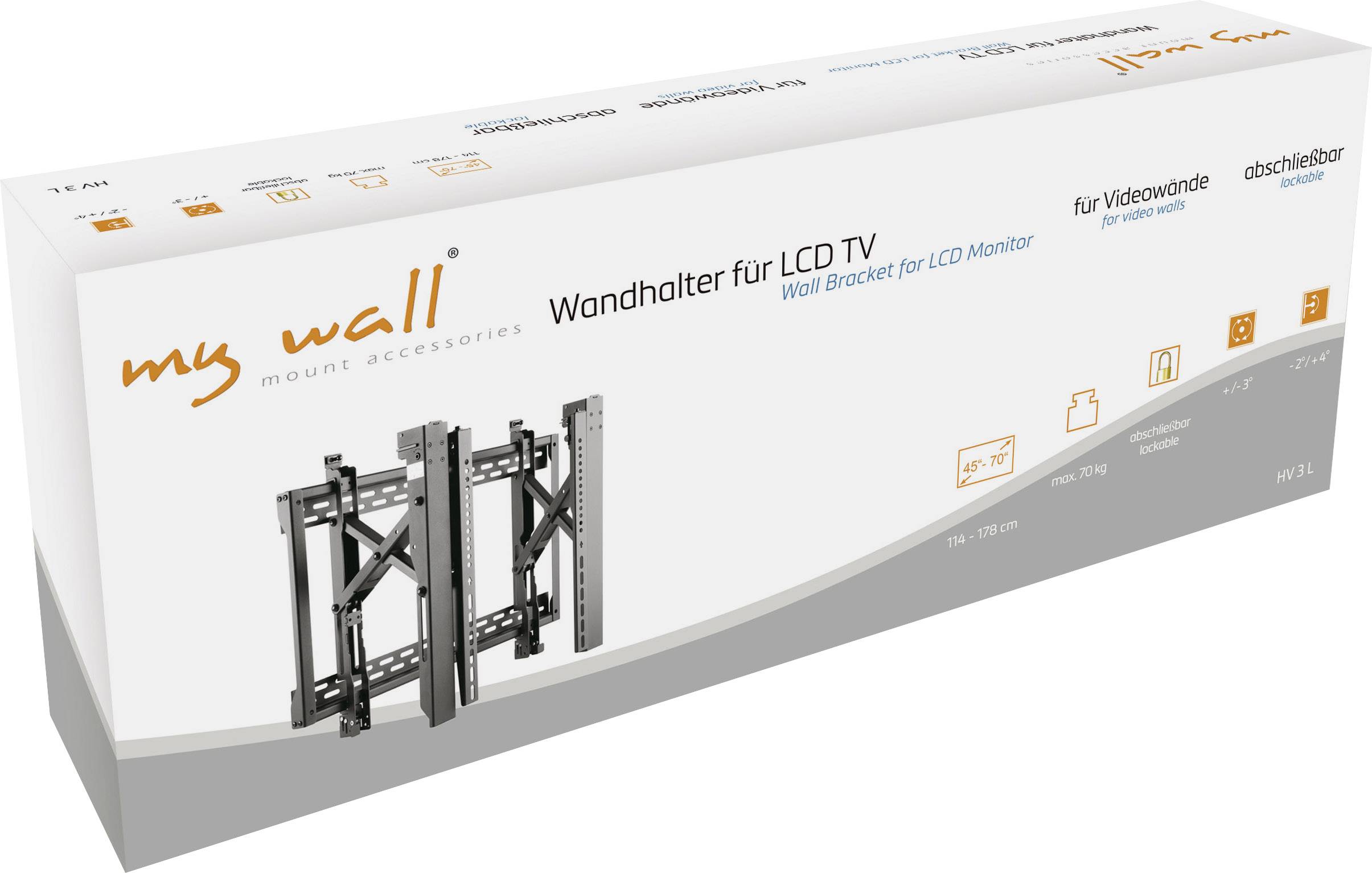 My Wall HV 3L Videowall-Wandhalter 114,3cm (45") - 177,8cm (70") Ausziehbar, Neigbar