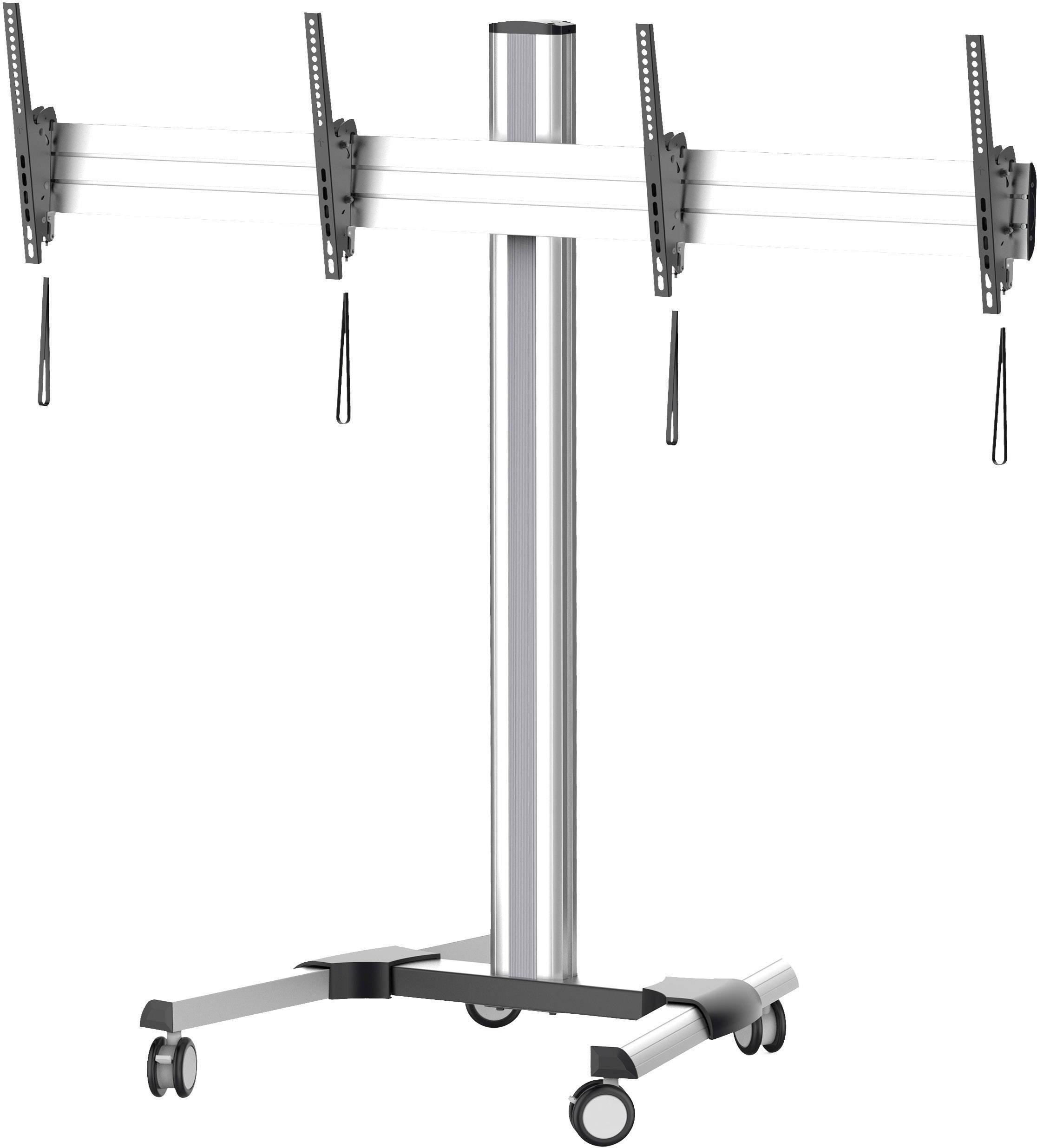 MyWall HP 113 Rollwagen für 2 LCD Bildschirme 102 cm (40) - 140 cm (55) belastbar bis 50 kg, Diebstahlschutz