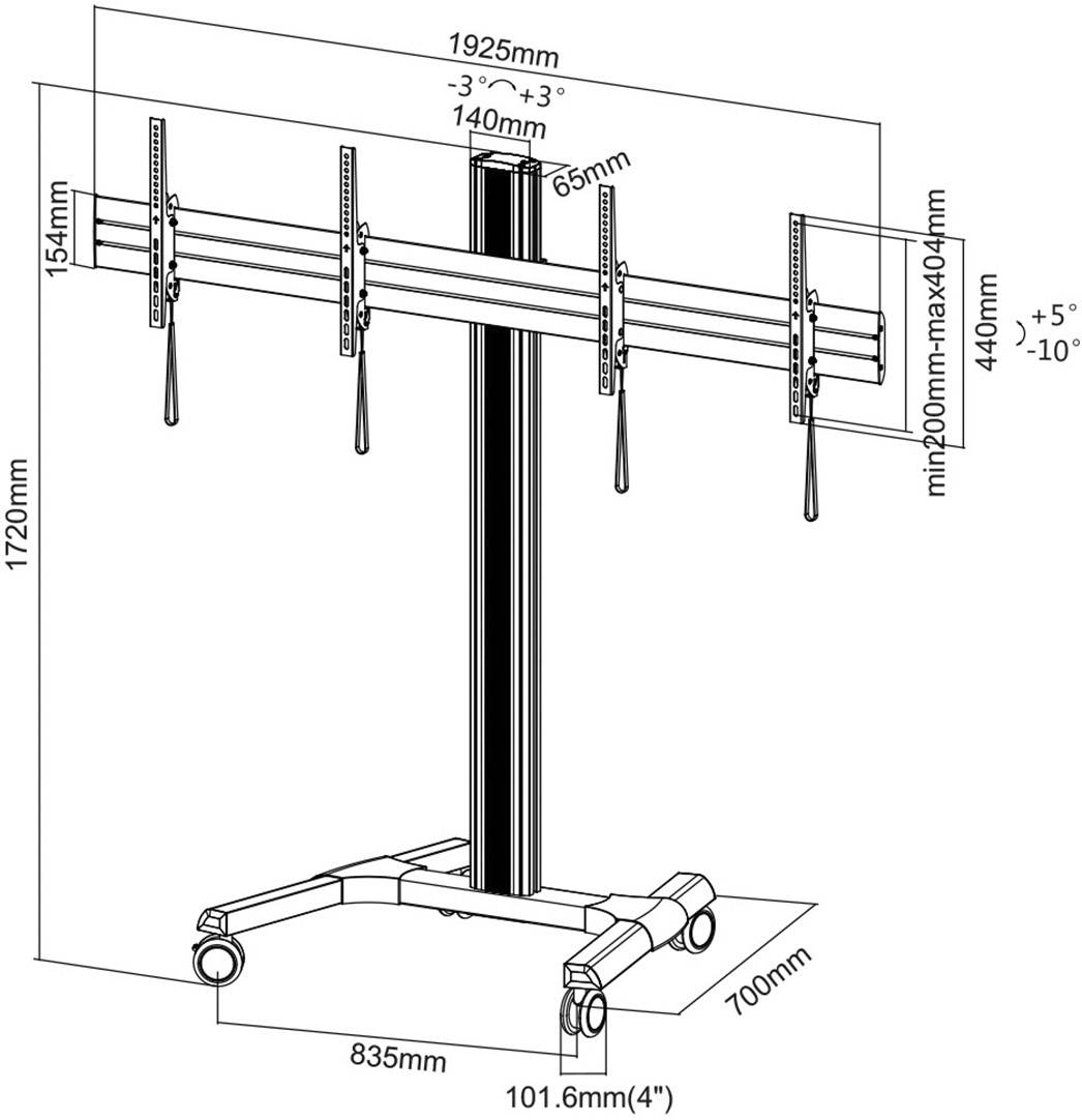 My Wall HP 113 L TV-Standfuß 101,6 cm (40") - 139,7 cm (55") Bodenständer, Neigbar, Drehbar