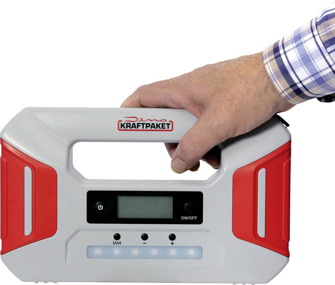 Dino KRAFTPAKET Schnellstartsystem Starthilfegerät 136235 Starthilfestrom (12 V)=300A 12 V-Ausgang 2x, Arbeitsleuchte