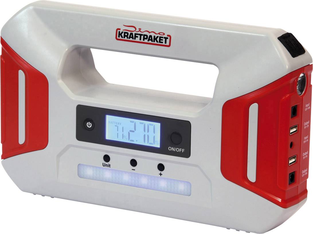 Dino KRAFTPAKET Schnellstartsystem Starthilfegerät 136235 Starthilfestrom (12 V)=300A 12 V-Ausgang 2x, Arbeitsleuchte