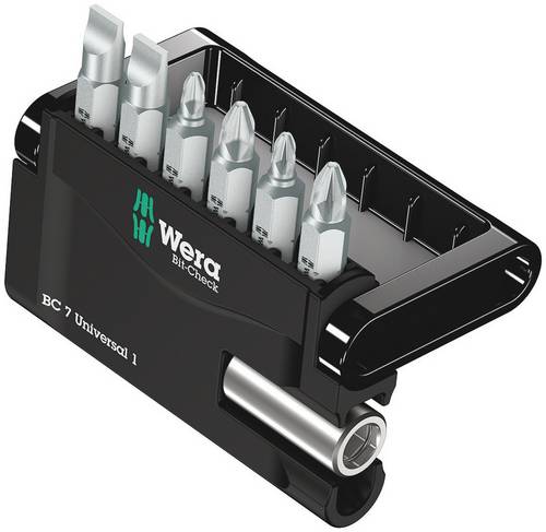 Wera Bit-Check 7 Universal 4 05135810001 Bit-Set 7teilig Kreuzschlitz Phillips, Kreuzschlitz Pozidr