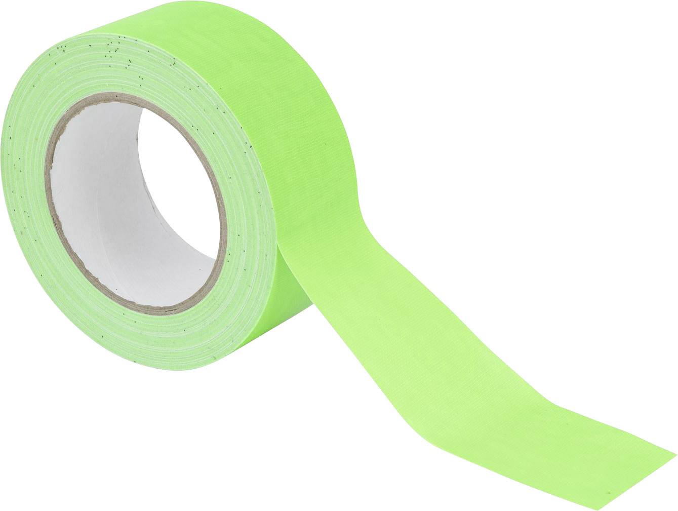 Grüne Klebebandrolle mit einem teilweise abgerollten Streifen, auf weißem Hintergrund.