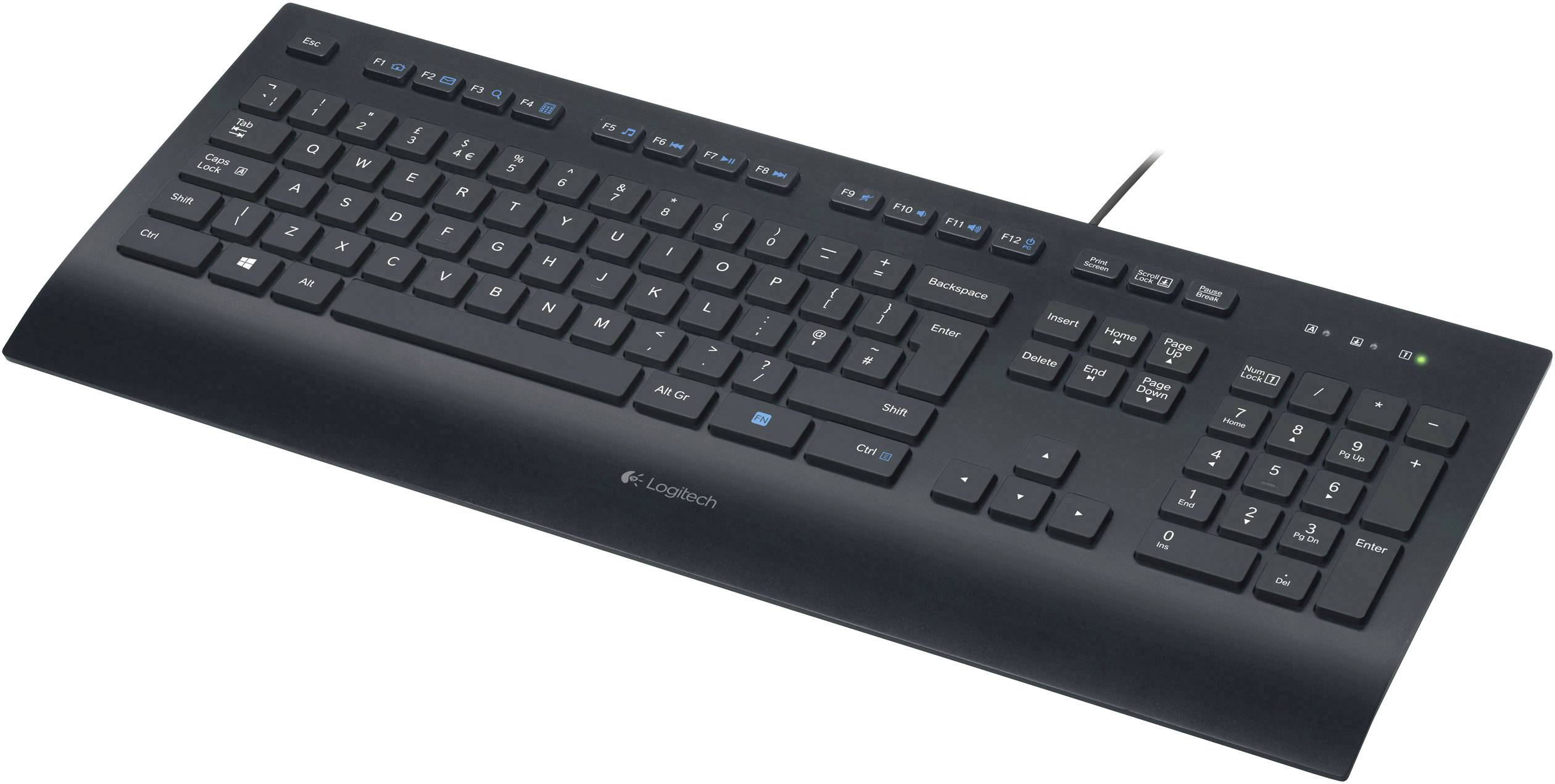 Logitech K280e B2B USB Tastatur Deutsch, QWERTZ Schwarz Spritzwassergeschützt