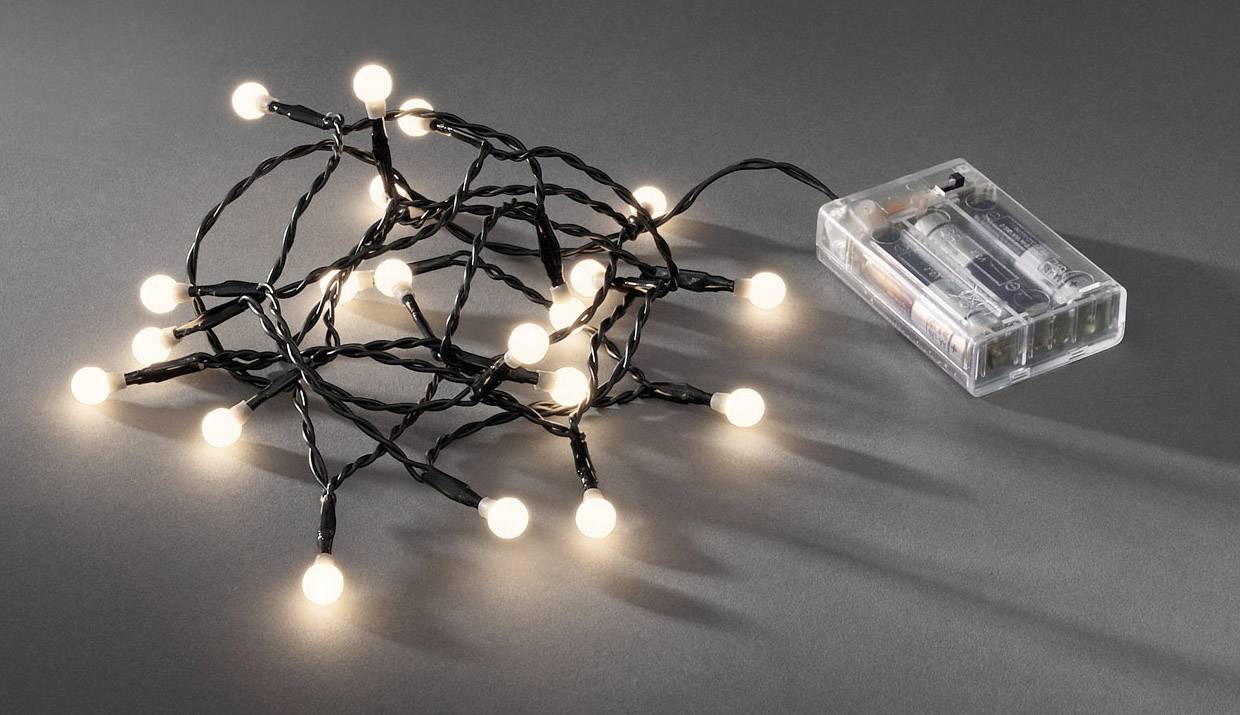 Konstsmide 1491-107 Lichterketten mit Batterien Innen batteriebetrieben Anzahl Leuchtmittel 20 LED Warmweiß Beleuchtete Länge