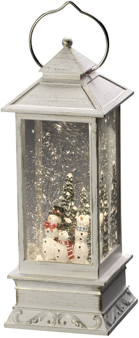 Konstsmide 4365-200 LED-Laterne Schneemänner Warmweiß LED Weiß beschneit, mit Wasser gefüllt, Tim