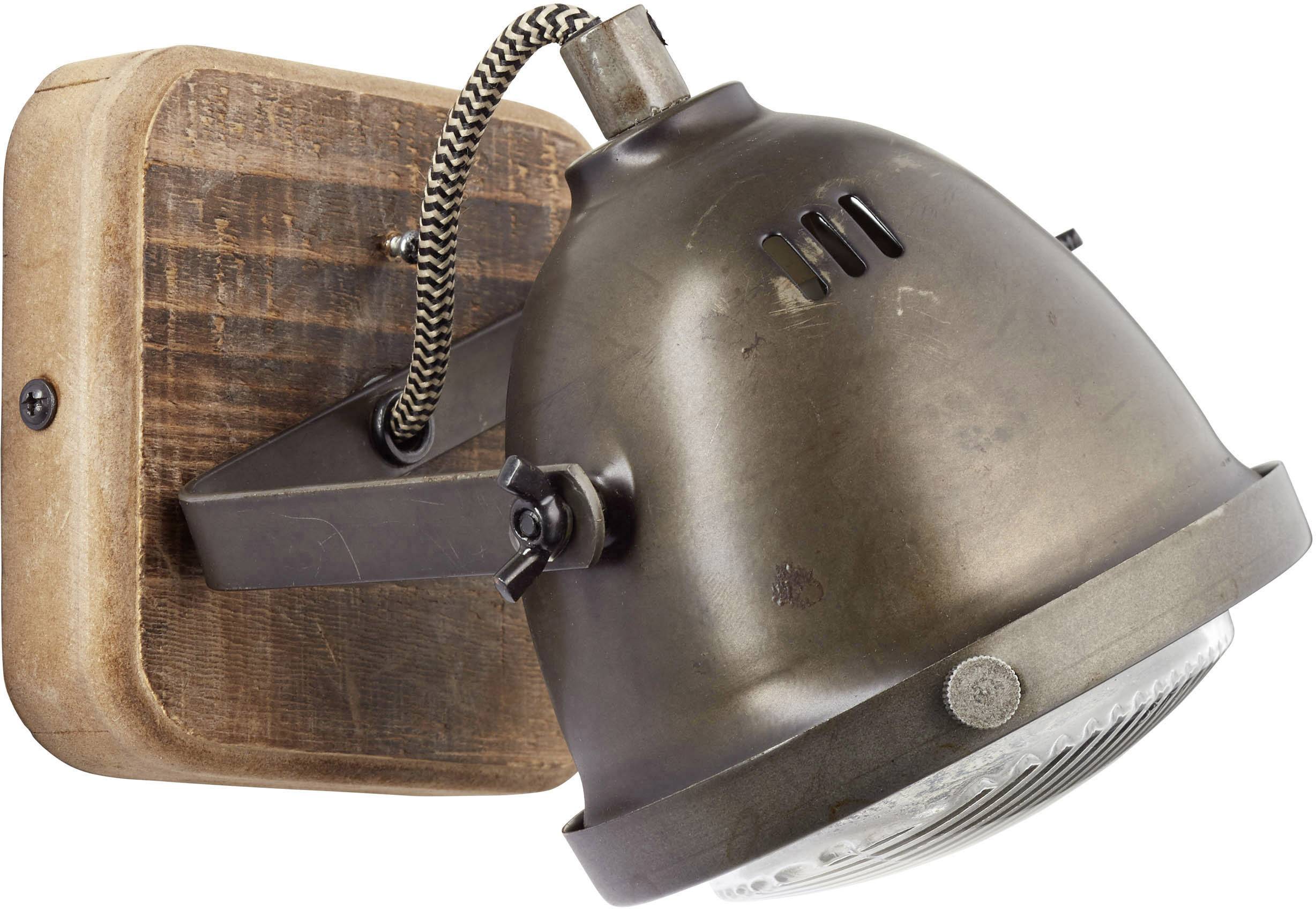 Brilliant Carmen Wood 72010/84 Wandstrahler GU10 25 W LED Edelstahl (gebürstet), Holz