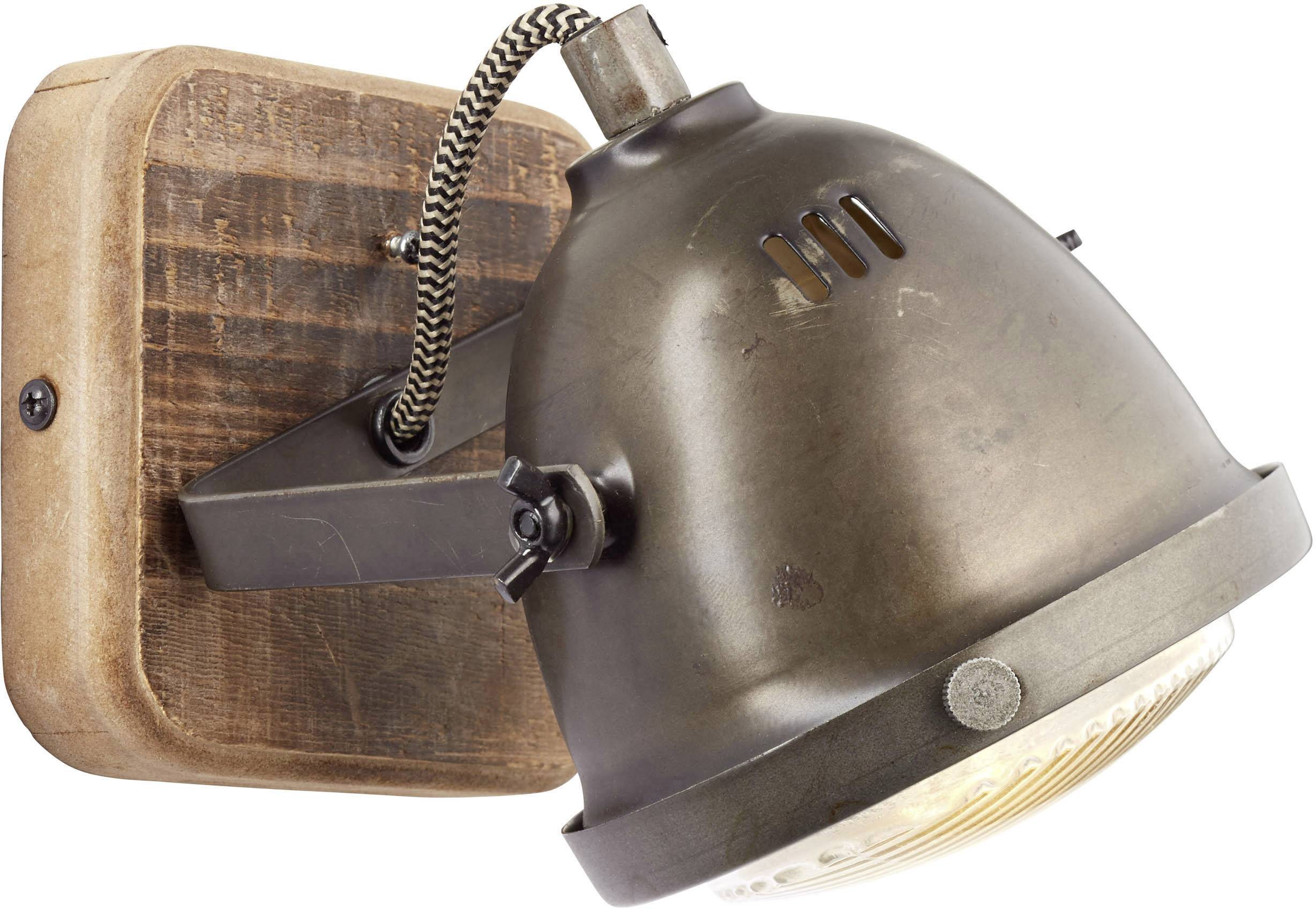 Brilliant Carmen Wood 72010/84 Wandstrahler GU10 25 W LED Edelstahl (gebürstet), Holz