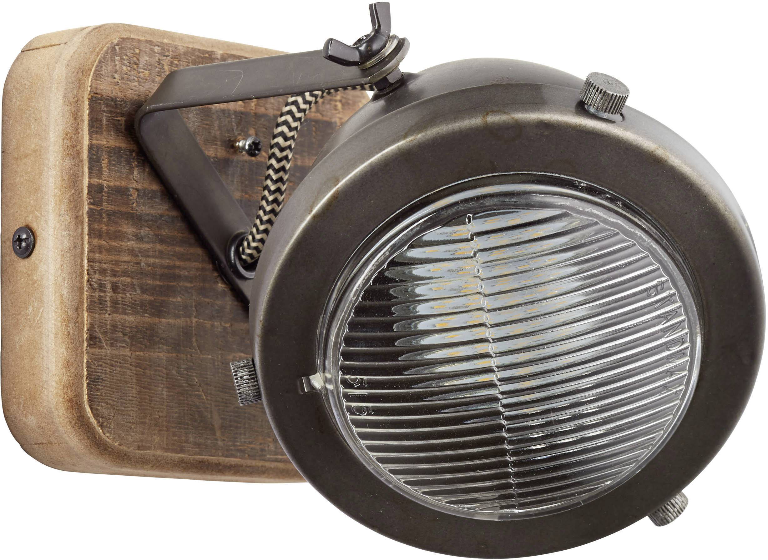 Brilliant Carmen Wood 72010/84 Wandstrahler GU10 25 W LED Edelstahl (gebürstet), Holz