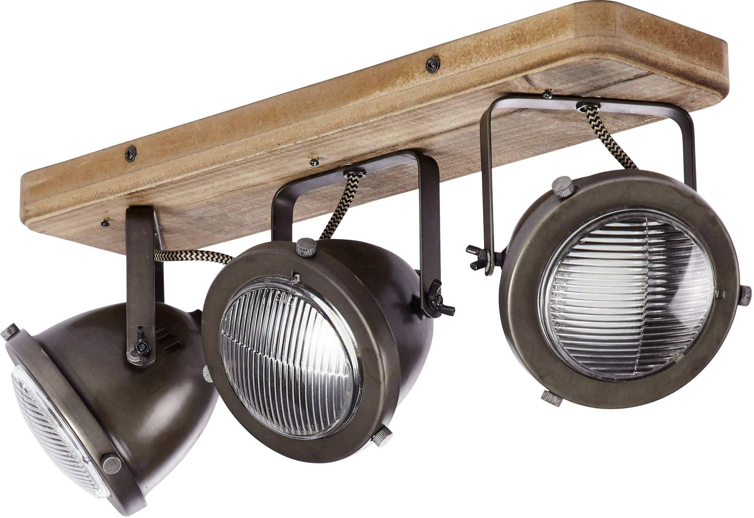 Brilliant Carmen Wood 72030/84 Deckenstrahler LED GU10 75 W Holz, Edelstahl (gebürstet)