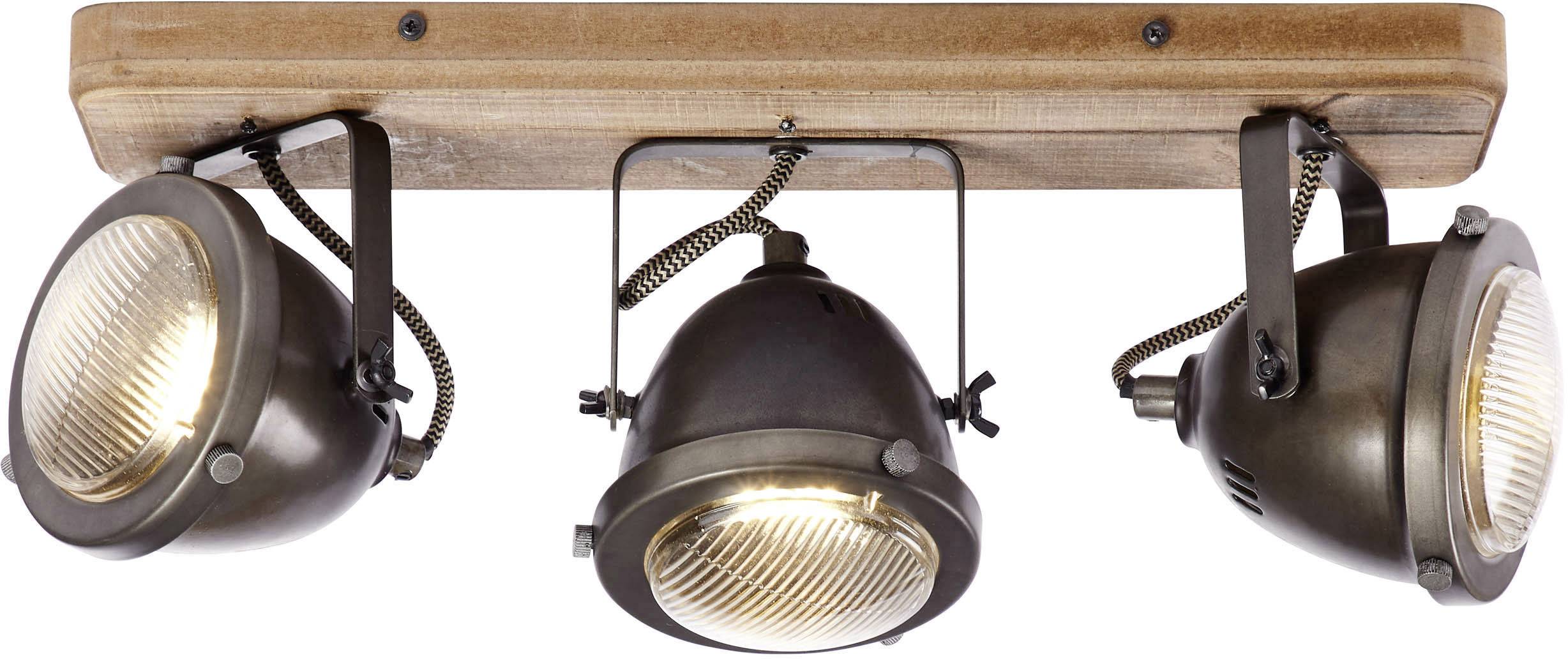 Brilliant Carmen Wood 72030/84 Deckenstrahler LED GU10 75 W Holz, Edelstahl (gebürstet)