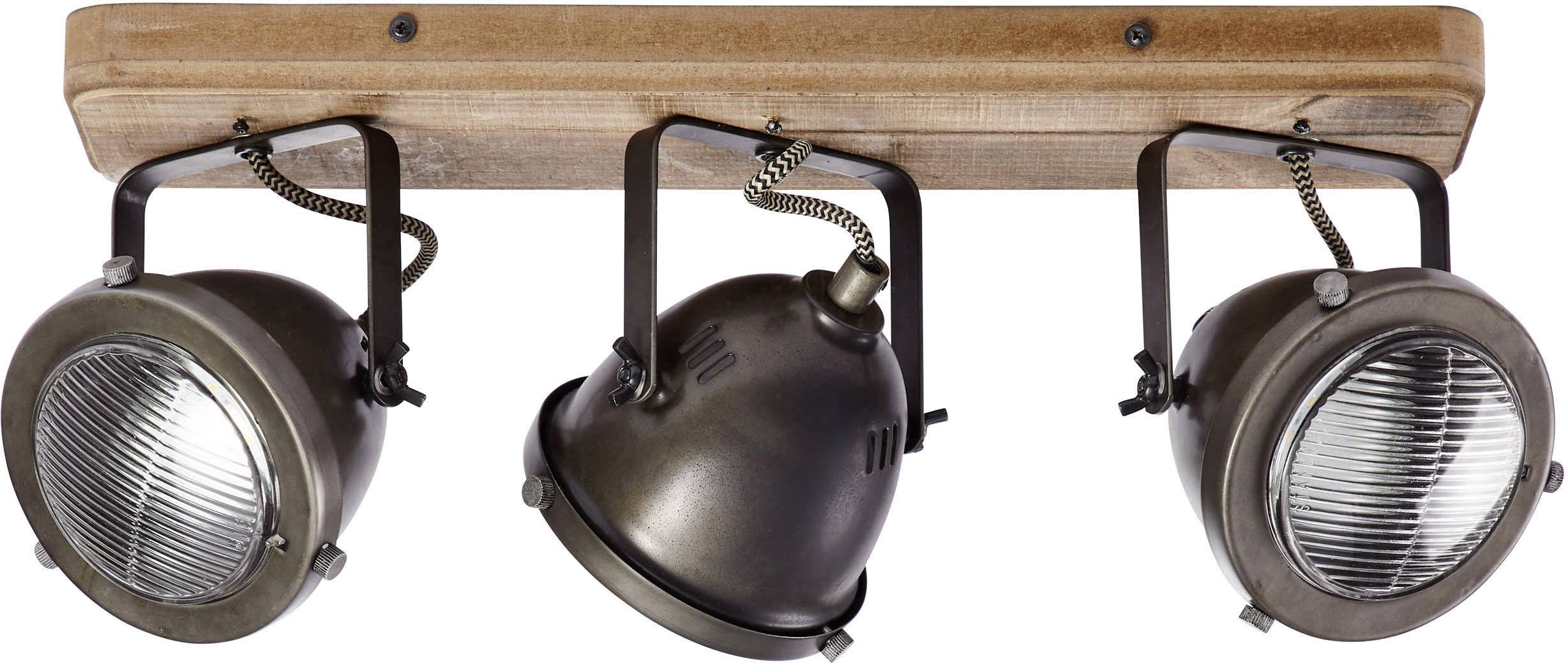 Brilliant Carmen Wood 72030/84 Deckenstrahler LED GU10 75 W Holz, Edelstahl (gebürstet)