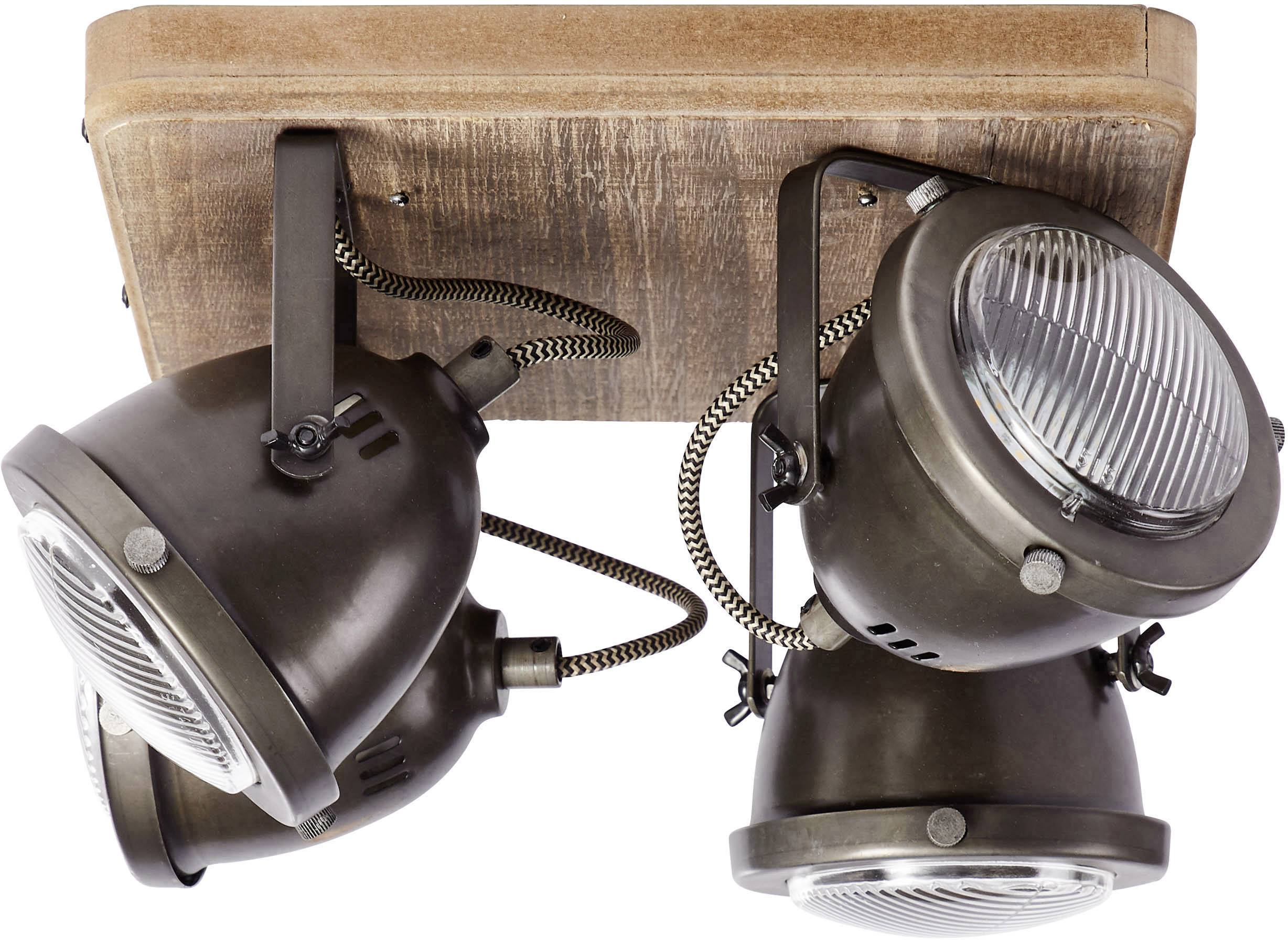 Brilliant Carmen Wood 72035/84 Deckenstrahler LED GU10 100 W Holz, Edelstahl (gebürstet)