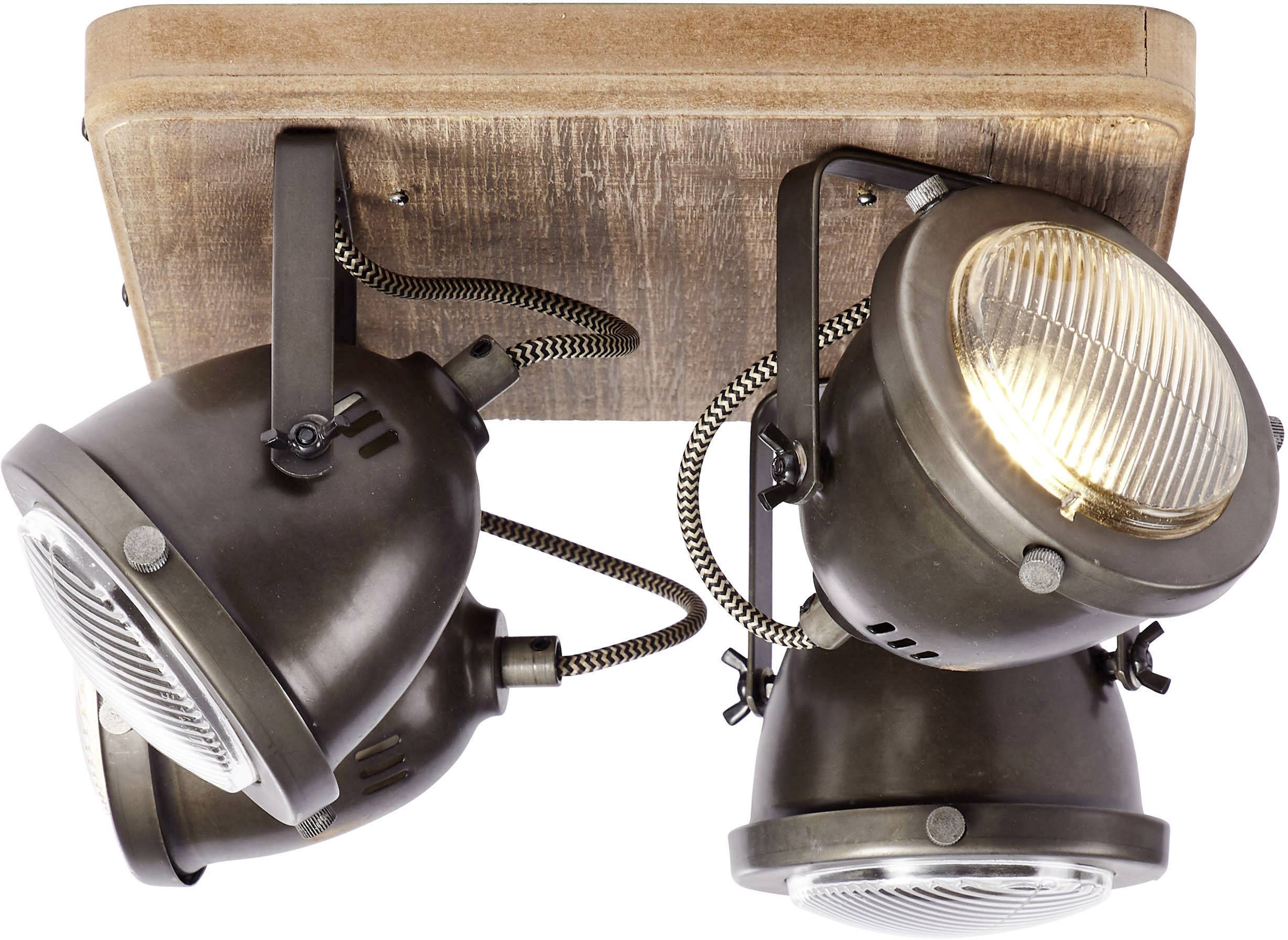 Brilliant Carmen Wood 72035/84 Deckenstrahler LED GU10 100 W Holz, Edelstahl (gebürstet)