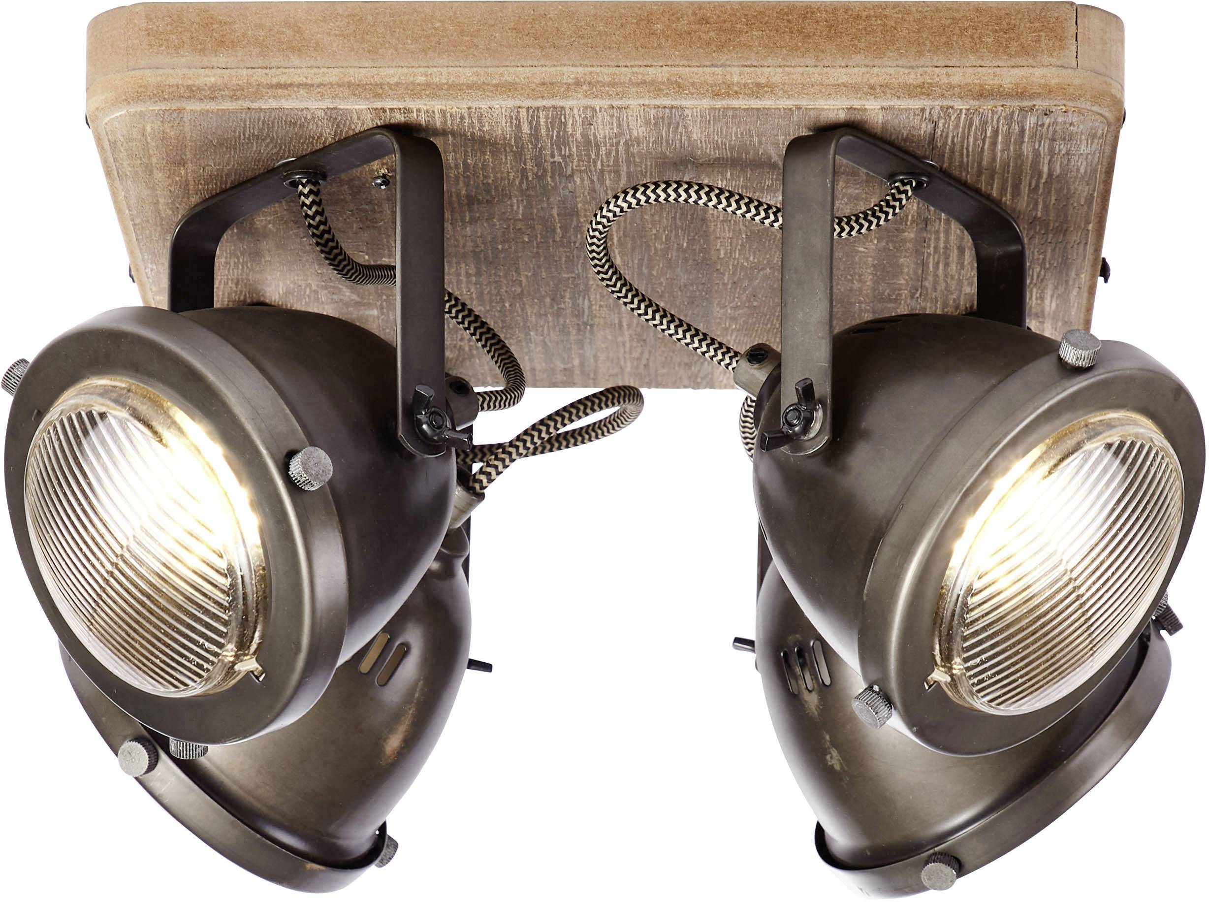 Brilliant Carmen Wood 72035/84 Deckenstrahler LED GU10 100 W Holz, Edelstahl (gebürstet)