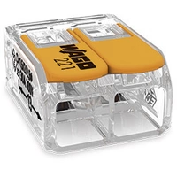 WAGO 221-612 221 Verbindungsklemme flexibel: 0.5-6mm² starr: 0.5-6mm² Polzahl: 2 Transparent, Orange WAGO 221-612 221 Verbindungsklemme flexibel: 0.5-6mm² starr: 0.5-6mm² Polzahl: 2 Transparent, Orange