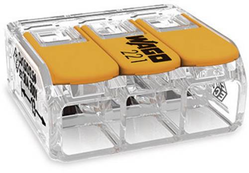 WAGO 221-613 221 Verbindungsklemme flexibel: 0.5-6 mm² starr: 0.5-6 mm² Polzahl: 3 Transparen