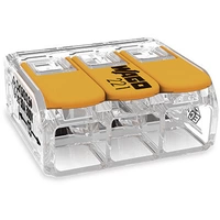 WAGO 221-613 221 Verbindungsklemme flexibel: 0.5-6mm² starr: 0.5-6mm² Polzahl: 3 Transparent, Orange WAGO 221-613 221 Verbindungsklemme flexibel: 0.5-6mm² starr: 0.5-6mm² Polzahl: 3 Transparent, Orange