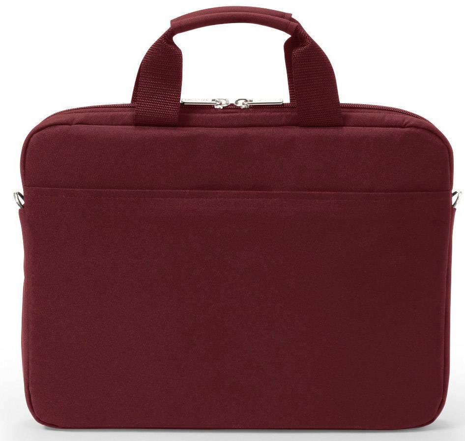 Eine dunkelrote Laptoptasche mit zwei Griffen und einem Reißverschluss oben. Ideal zum sicheren Transport von Laptops oder Tablets.