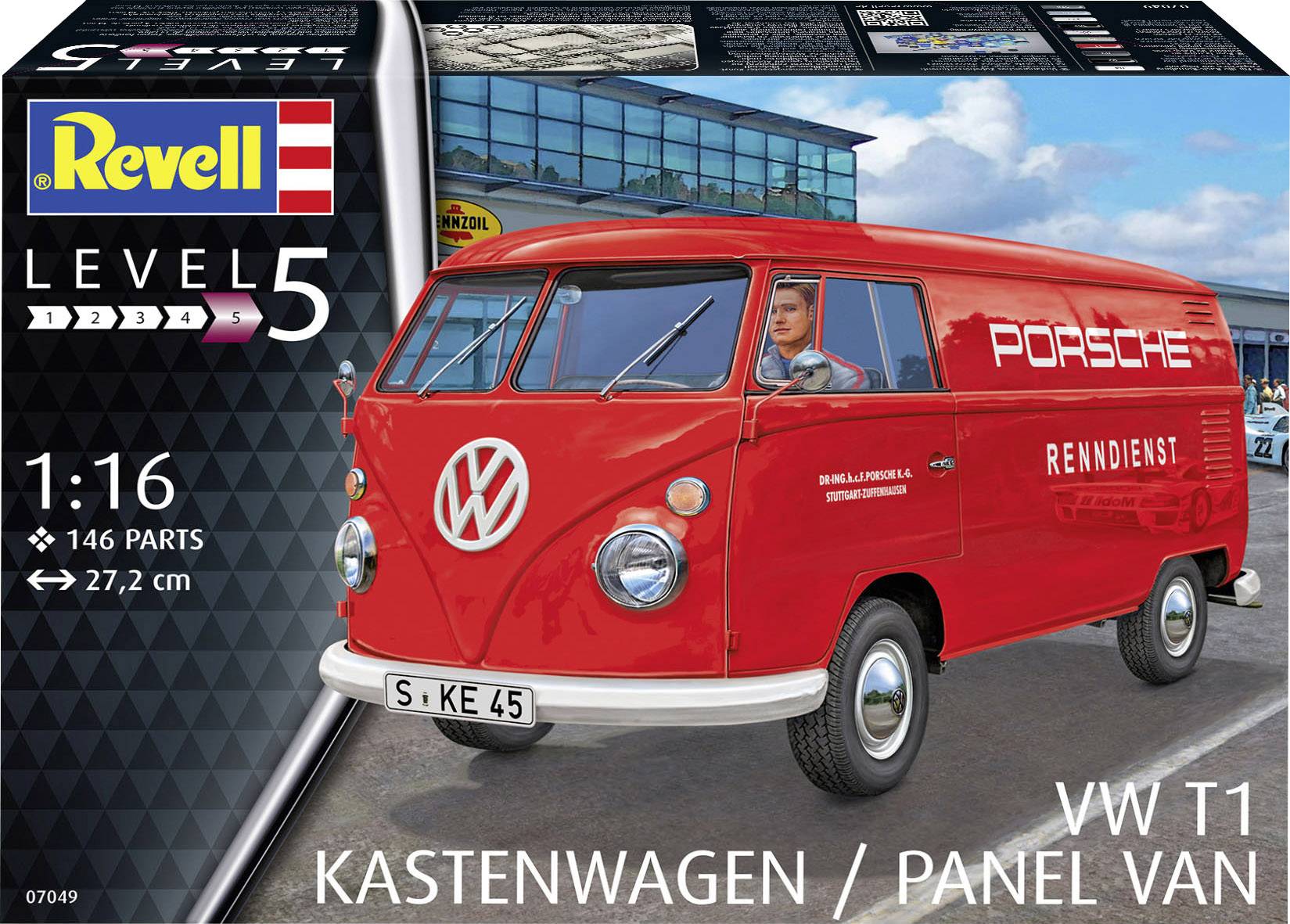 Revell 07049 VW T1 Kastenwagen / Panel Van Automodell Bausatz 1:16