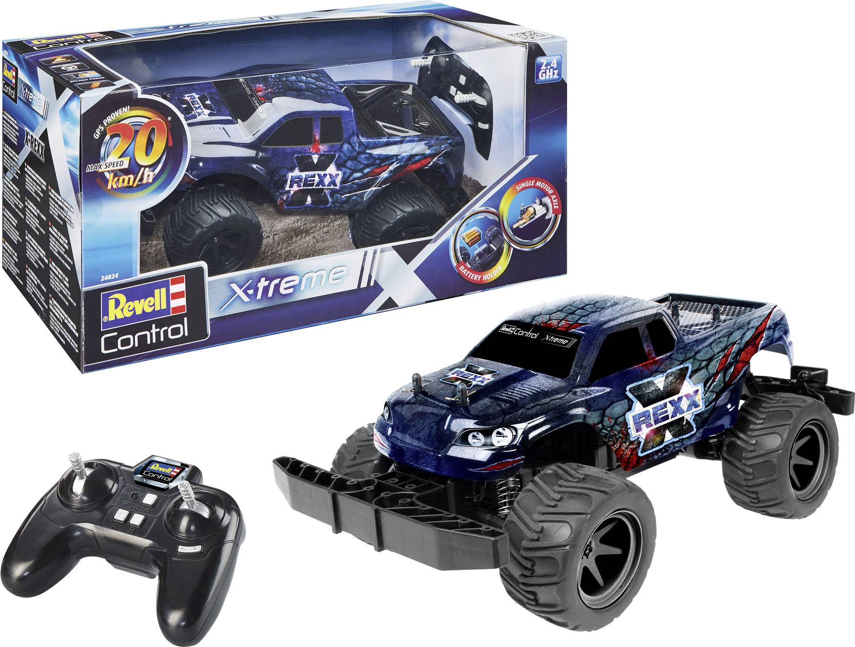 Revell Control 24824 X-Rexx RC Einsteiger Modellauto Elektro Geländewagen Heckantrieb (2WD)