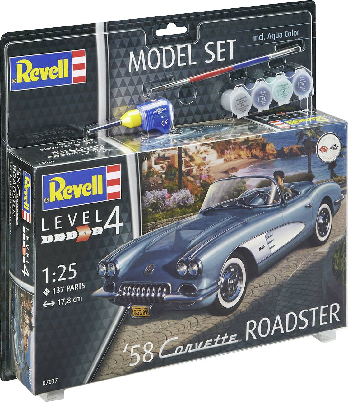 Revell 67037 58 Corvette Roadster Automodell Bausatz 1:25