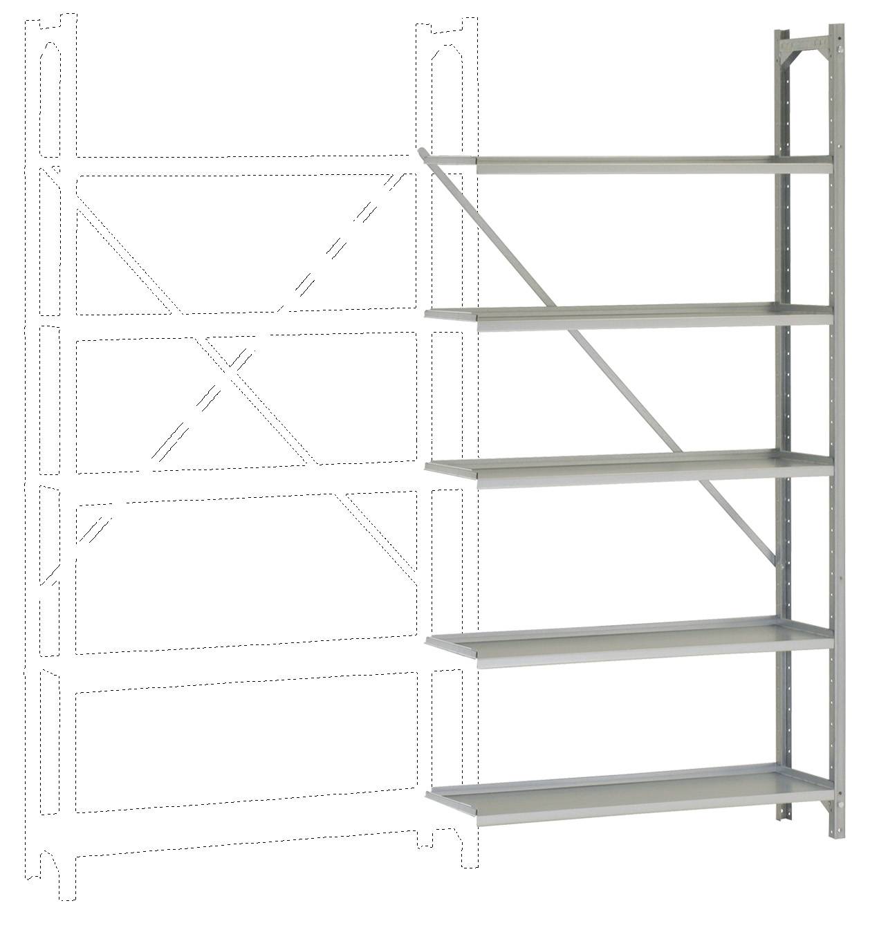 Manuflex RA2052 Regalrahmen (B x H x T) 900 x 1900 x 300 mm Verzinkt