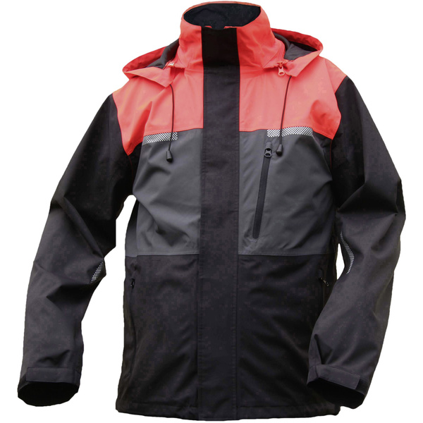 L+D ELDEE 4266-S Riga Wetterschutzjacke Kleider-Größe: S Leucht-Rot, Grau, Schwarz
