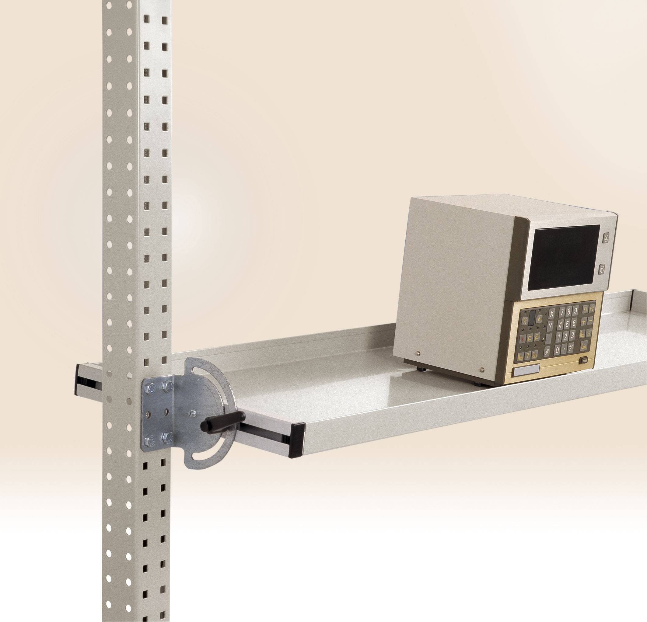 Manuflex ZB3914.9006 Neigbare Ablagekonsole 1589x195mm Alusilber