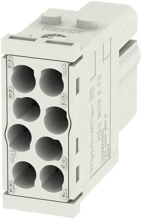 Ein grauer Steckverbinder mit acht nummerierten Anschlüssen, die in zwei vertikale Reihen angeordnet sind.