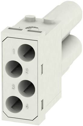Vierpoliger Steckverbinder, weiß, mit nummerierten Anschlüssen 1 bis 4, für elektrische Verbindungen