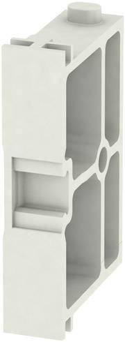 Ein graues, rechteckiges Bauelement mit strukturierten Kanten und mehreren Innenkammern, geeignet für Konstruktionszwecke.