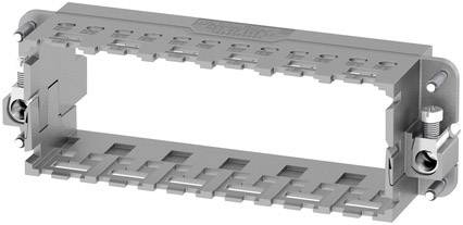 Ein rechteckiger, grauer Metallrahmen mit Befestigungspunkten an den Ecken. Eignet sich zur Montage in technischen Anwendungen.
