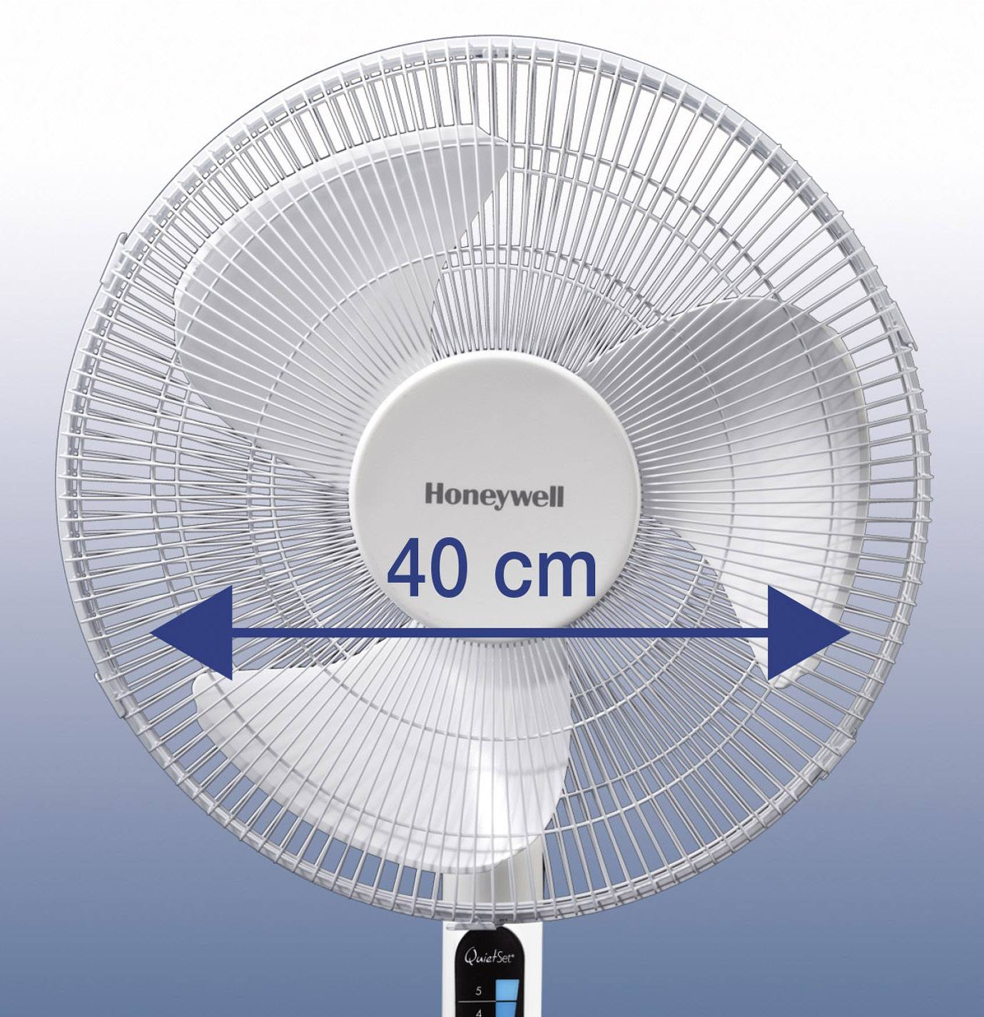 Honeywell HSF600WE QuietSet Standventilator 40W (Ø x H) 40cm x 1220mm Weiß Höhenverstellbar, LED-Display, mit Fernbedienung