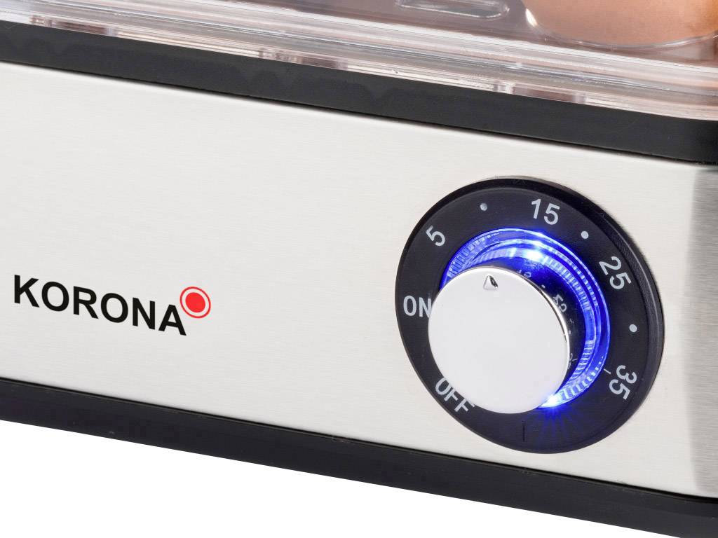 Korona 25303 Eierkocher mit Dampfgarfunktion Edelstahl, Schwarz