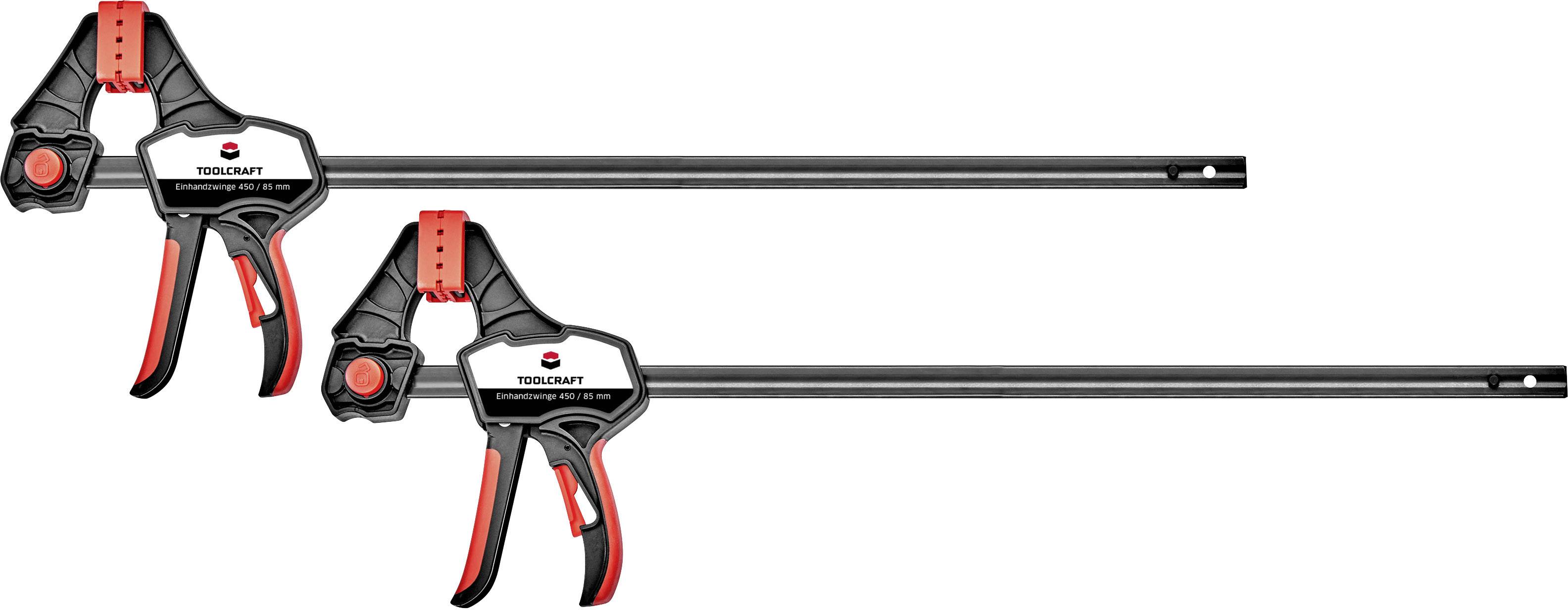 TOOLCRAFT Einhandzwinge 450 x 85mm 2er Set 1672280 Spann-Weite (max.):450mm Ausladungs-Maße:85mm