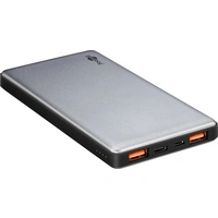 Goobay 10.0 QC 3.0 Powerbank 10000 mAh LiPo Silber-Schwarz Goobay 10.0 QC 3.0 Powerbank 10000 mAh LiPo Silber-Schwarz