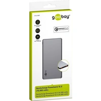 Goobay 10.0 QC 3.0 Powerbank 10000 mAh LiPo Silber-Schwarz Goobay 10.0 QC 3.0 Powerbank 10000 mAh LiPo Silber-Schwarz