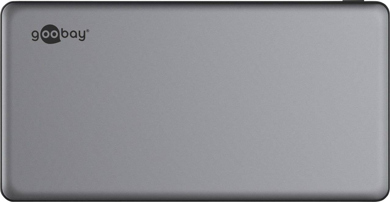 Goobay 15.0 QC 3.0 Powerbank 15000 mAh LiPo Silber-Schwarz