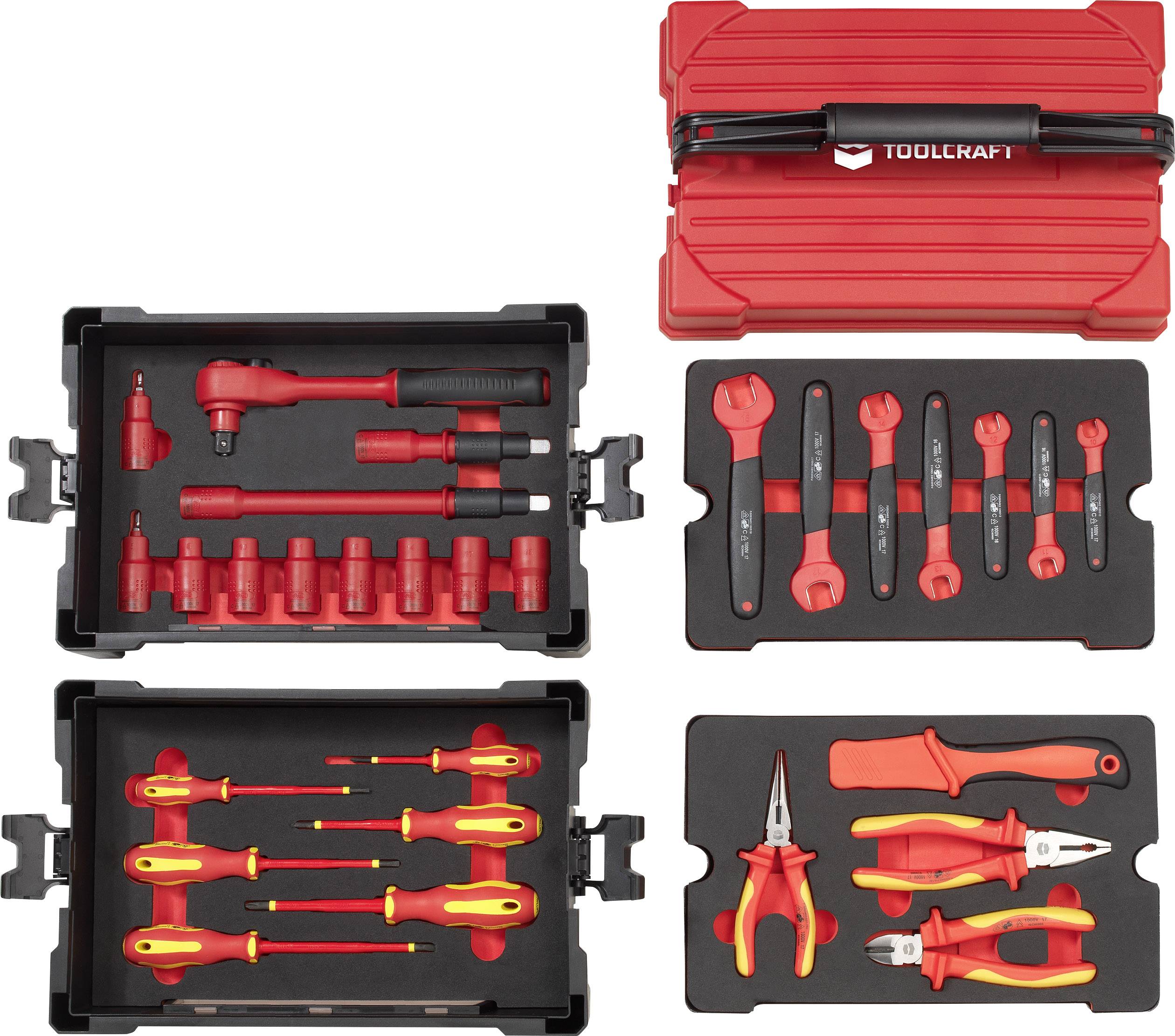 TOOLCRAFT  TO-5017524 Elektriker Werkzeugset im Koffer 29teilig