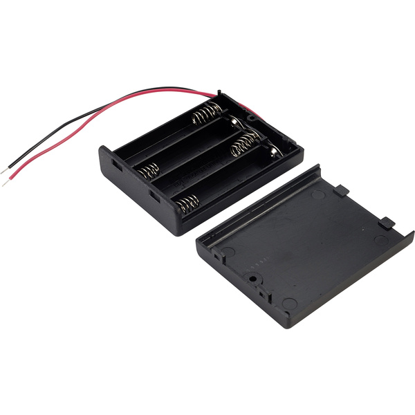 TRU COMPONENTS SBH441A Batteriehalter 4x Micro (AAA) Kabel