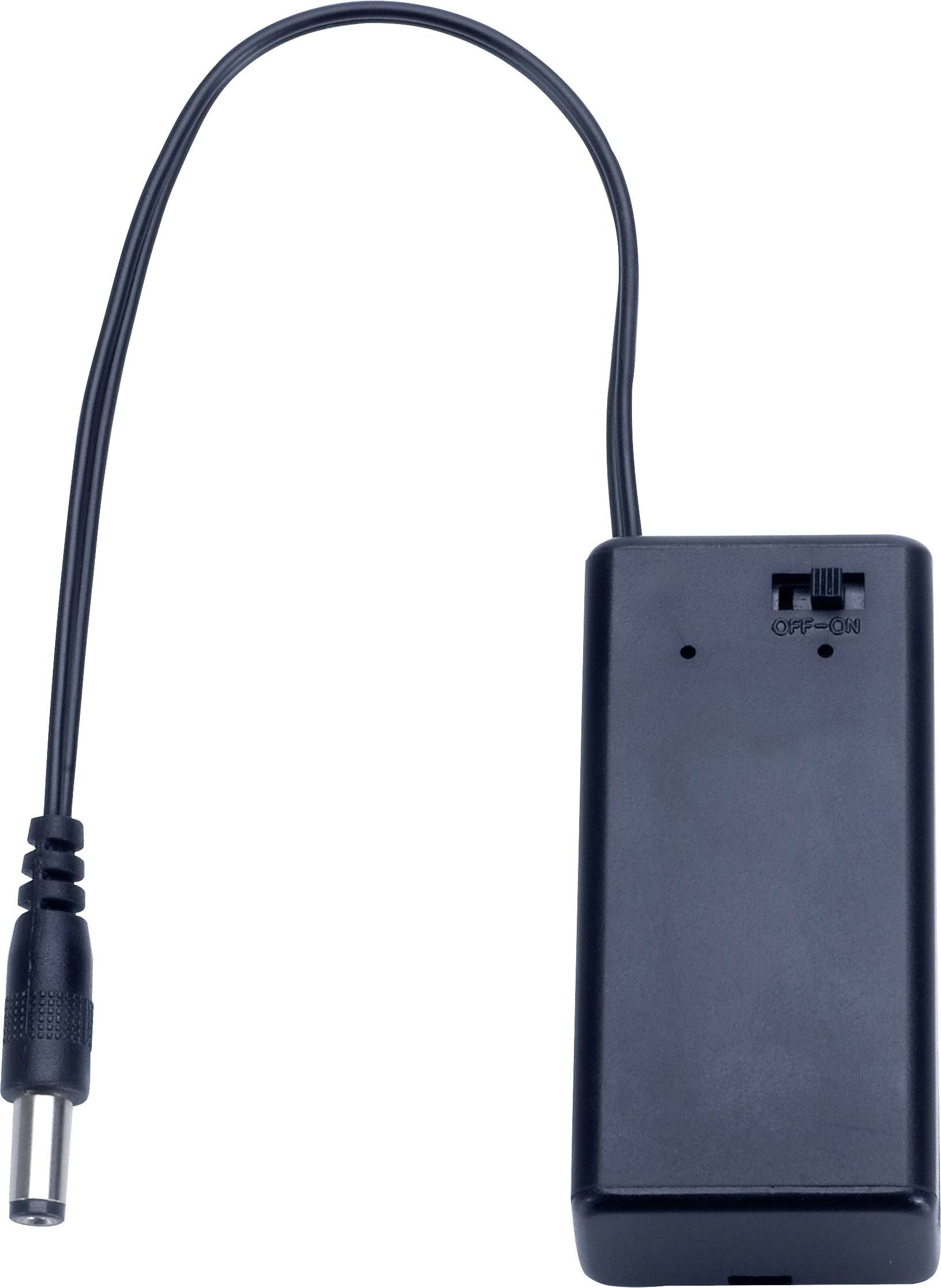 TRU COMPONENTS SBH-9VAS+DC PLUG Batteriehalter 1x 9V Block Klinkenstecker