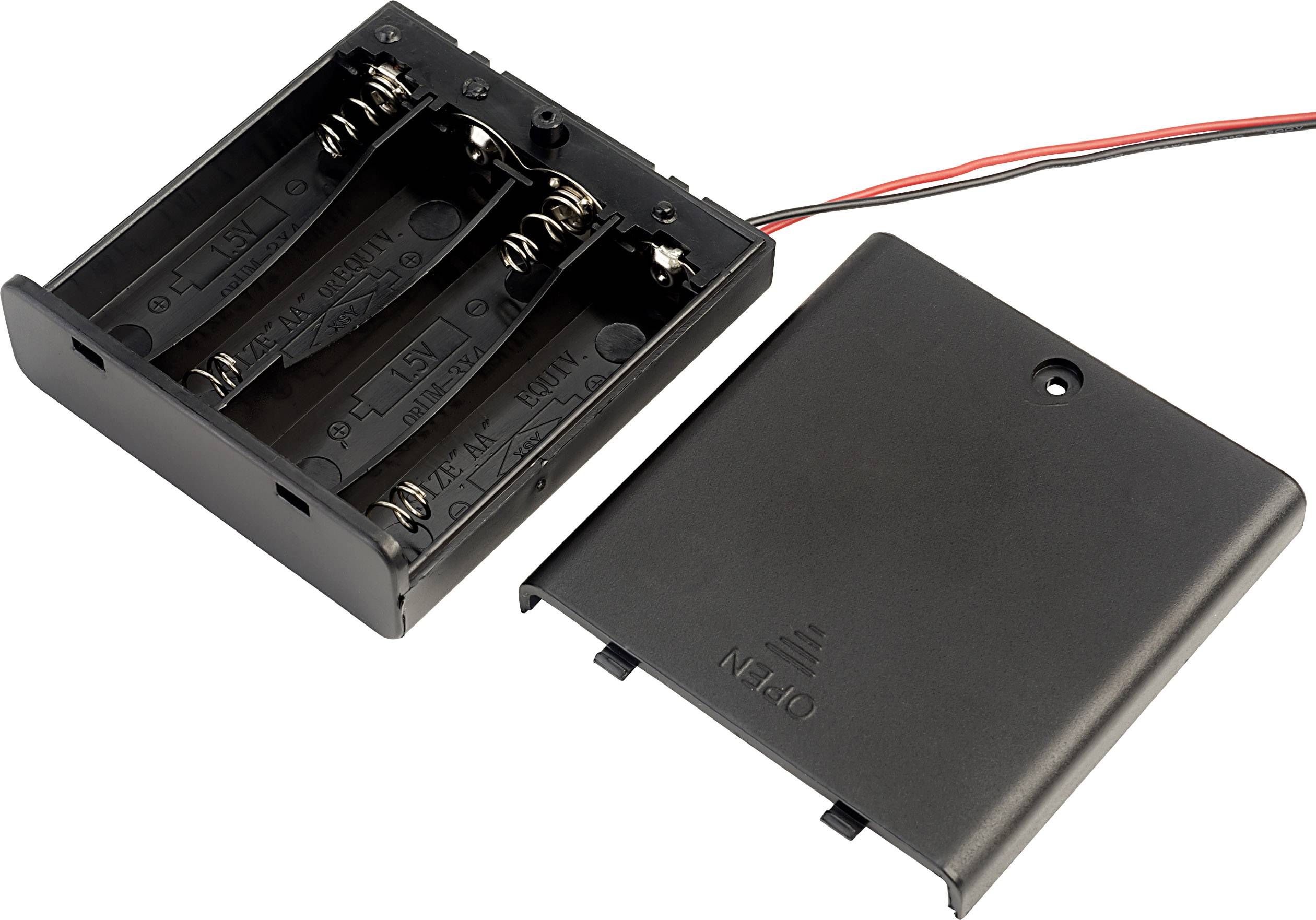 TRU COMPONENTS BH5-4003S Batteriehalter 4x Mignon (AA) Kabel