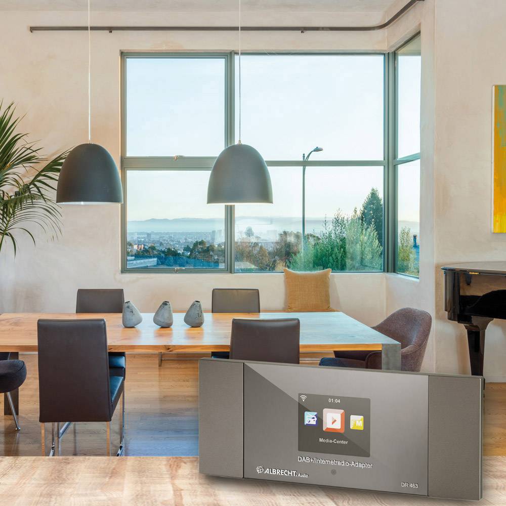 Albrecht DR 463 Internet Radio-Adapter DAB+, UKW, Internet Bluetooth®, DLNA, WLAN, Internetradio DLNA-fähig Silber