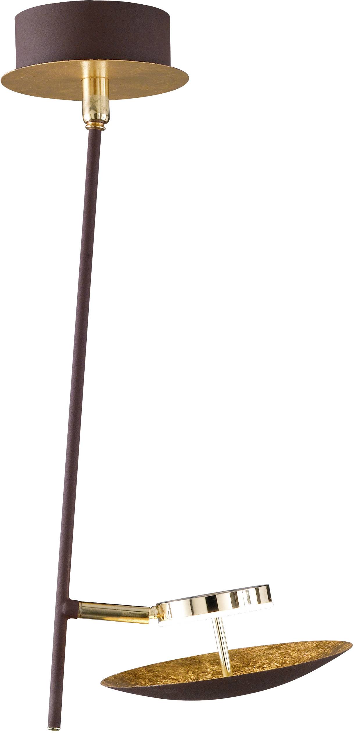WOFI Salem 9287.01.15.6000 LED-Deckenleuchte Gold, Braun 4.5 W Warmweiß Indirekter Lichtaustritt, S