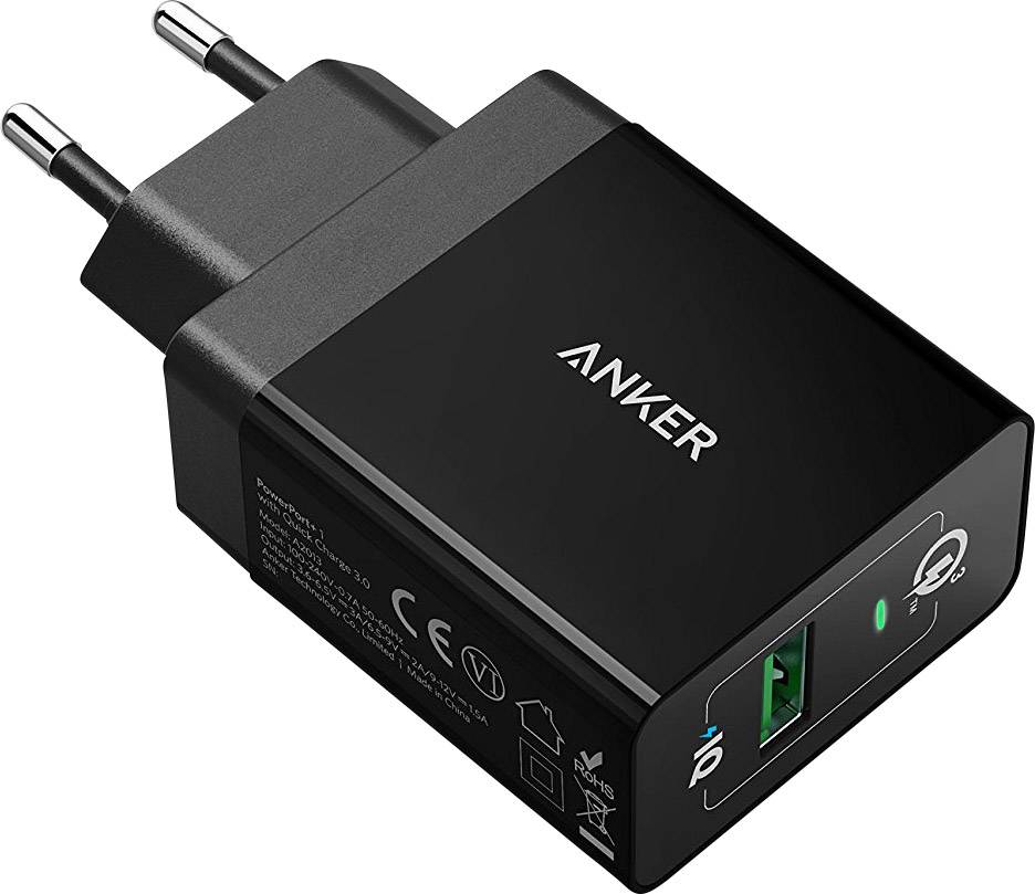 Anker PowerPort+1 QC3.0 USB-Ladegerät Steckdose Ausgangsstrom (max.) 2400 mA Anzahl Ausgänge: 1 x USB Qualcomm Quick Charge 3.0