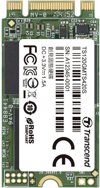 Transcend 420S 120 GB Interne M.2 SATA SSD 2242 M.2 SATA 6 Gb/s Retail TS120GMTS420S