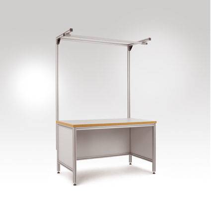 Manuflex LU8413.7035 ESD Aufbauportal ALU/Universal Spezial Grund, Tischbreite 1500mm, ALU Profil, 1950mm hoch