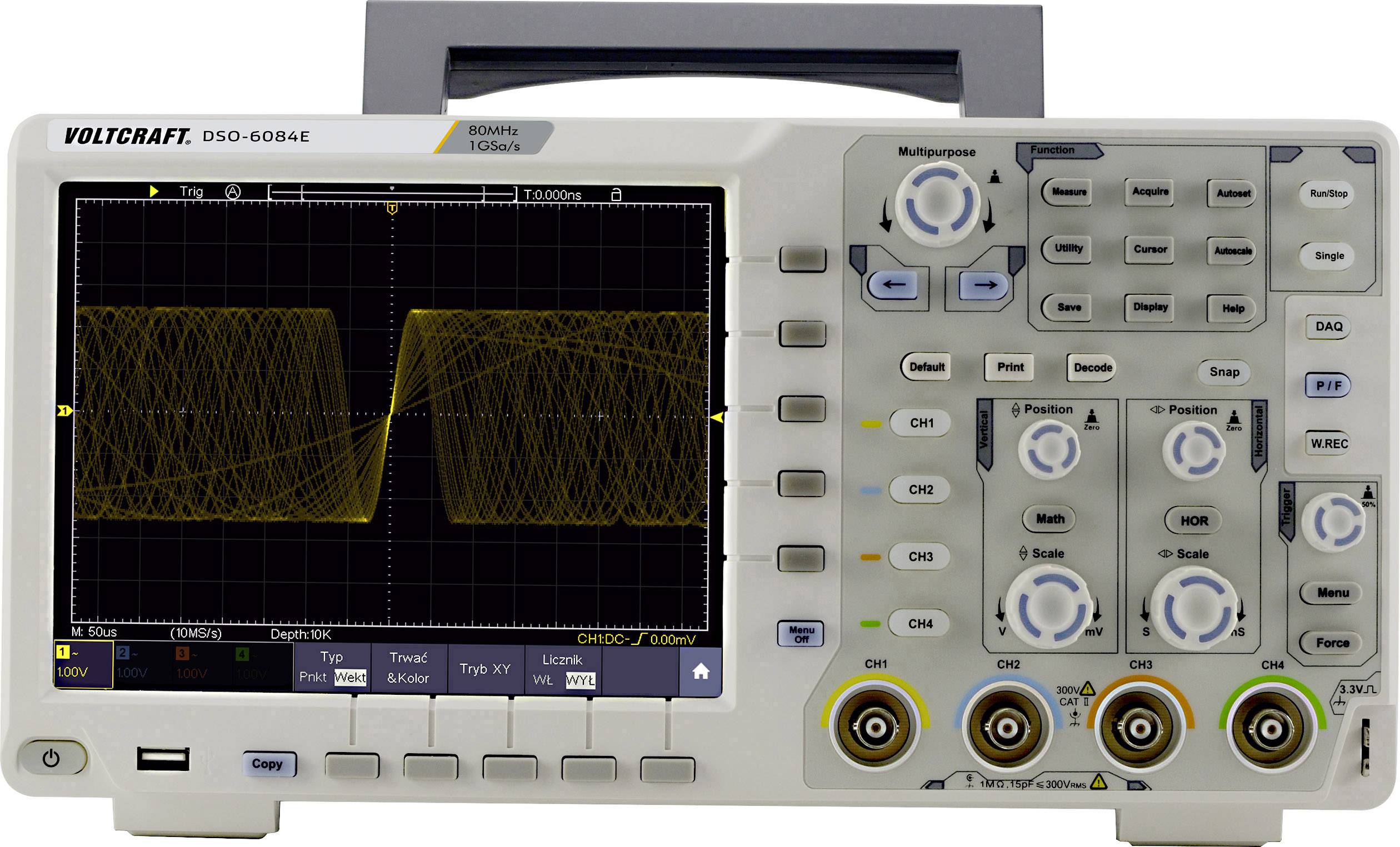 VOLTCRAFT DSO-6084E SE Digital-Oszilloskop  80 MHz 4-Kanal 1 GSa/s 40000 kpts 8 Bit Digital-Speicher (DSO) 1 St.