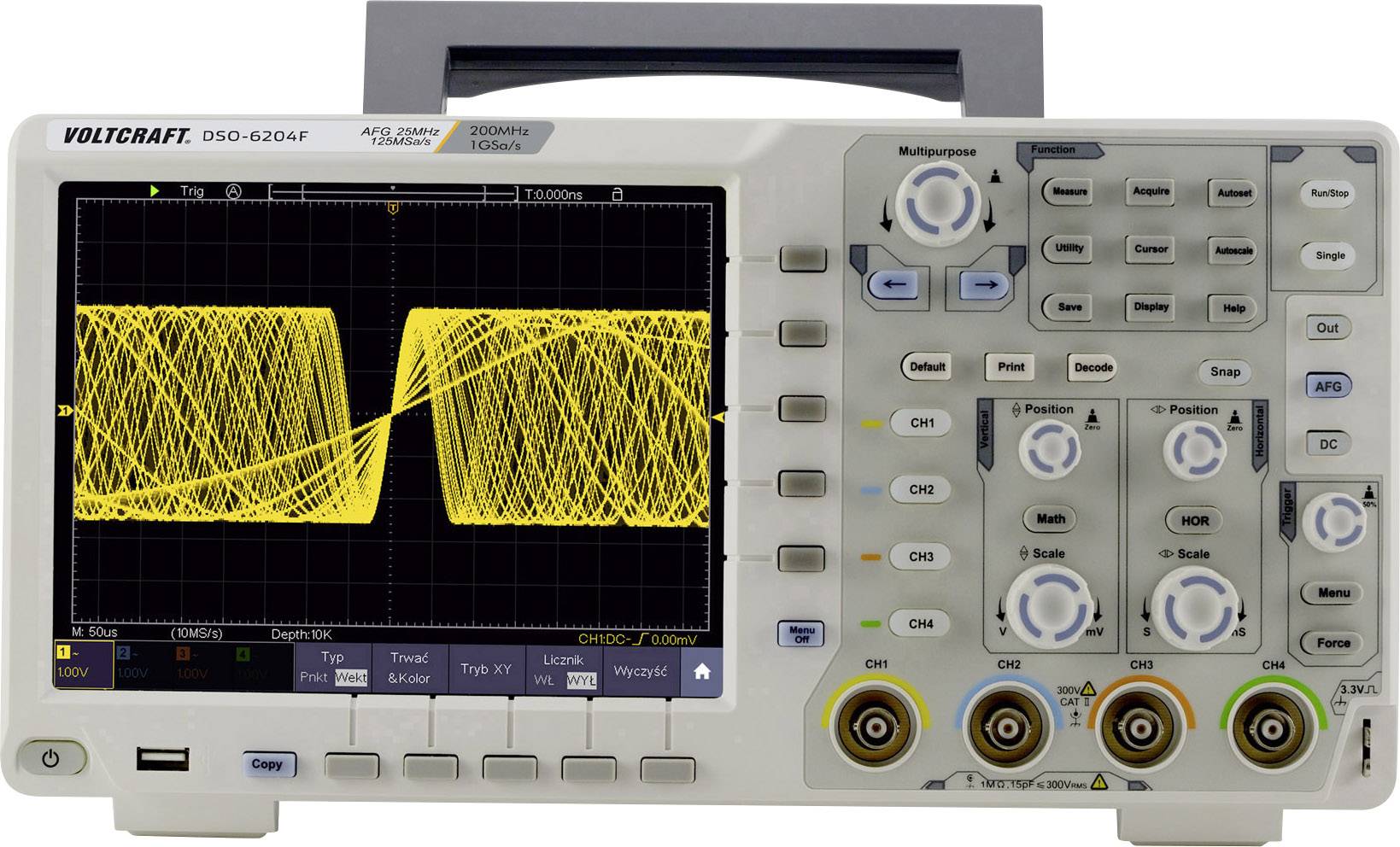 VOLTCRAFT DSO-6204F Digital-Oszilloskop kalibriert (ISO) 200MHz 1 GSa/s 10000 kpts 8 Bit Digital-Speicher (DSO)